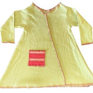 Sassy Knitwear Baby Dress | Green & Coral | Handmade in Minneapolis | 9–12